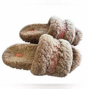 UGG Women's Cozetta Braid Brown And Pink Slippers Size 9 New-No Box